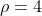 \rho=4
